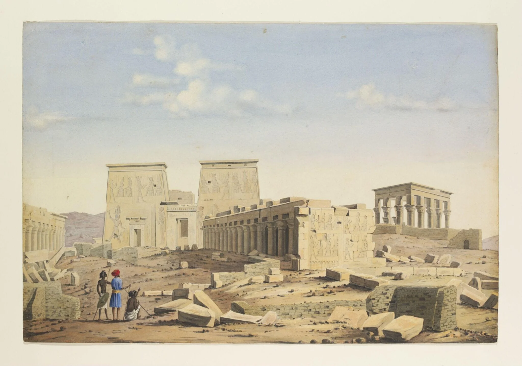Ile de Philoé, by Louis Maurice Adolphe Linant de Bellefonds, watercolor, 1846