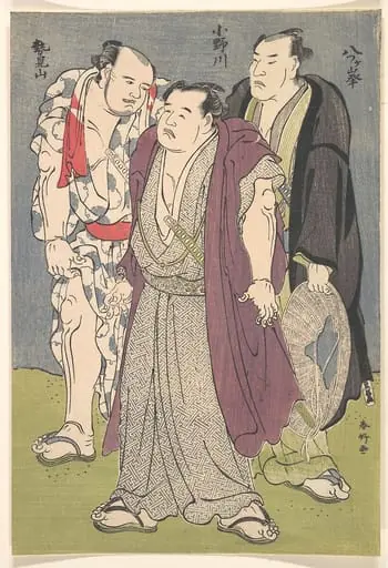 勝川春好画　大相撲力士「小野川・勢見山・八ヶ峯」|Three Sumō Wrestlers: Onogawa, Seimiyama, and Yatsugamine
