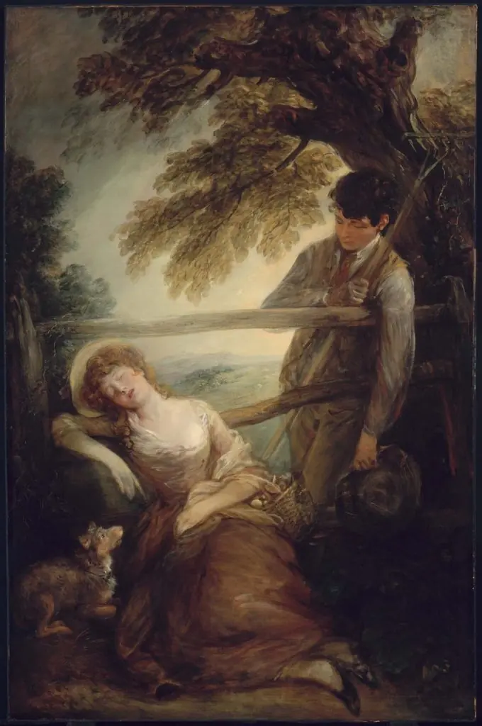 Haymaker and Sleeping Girl