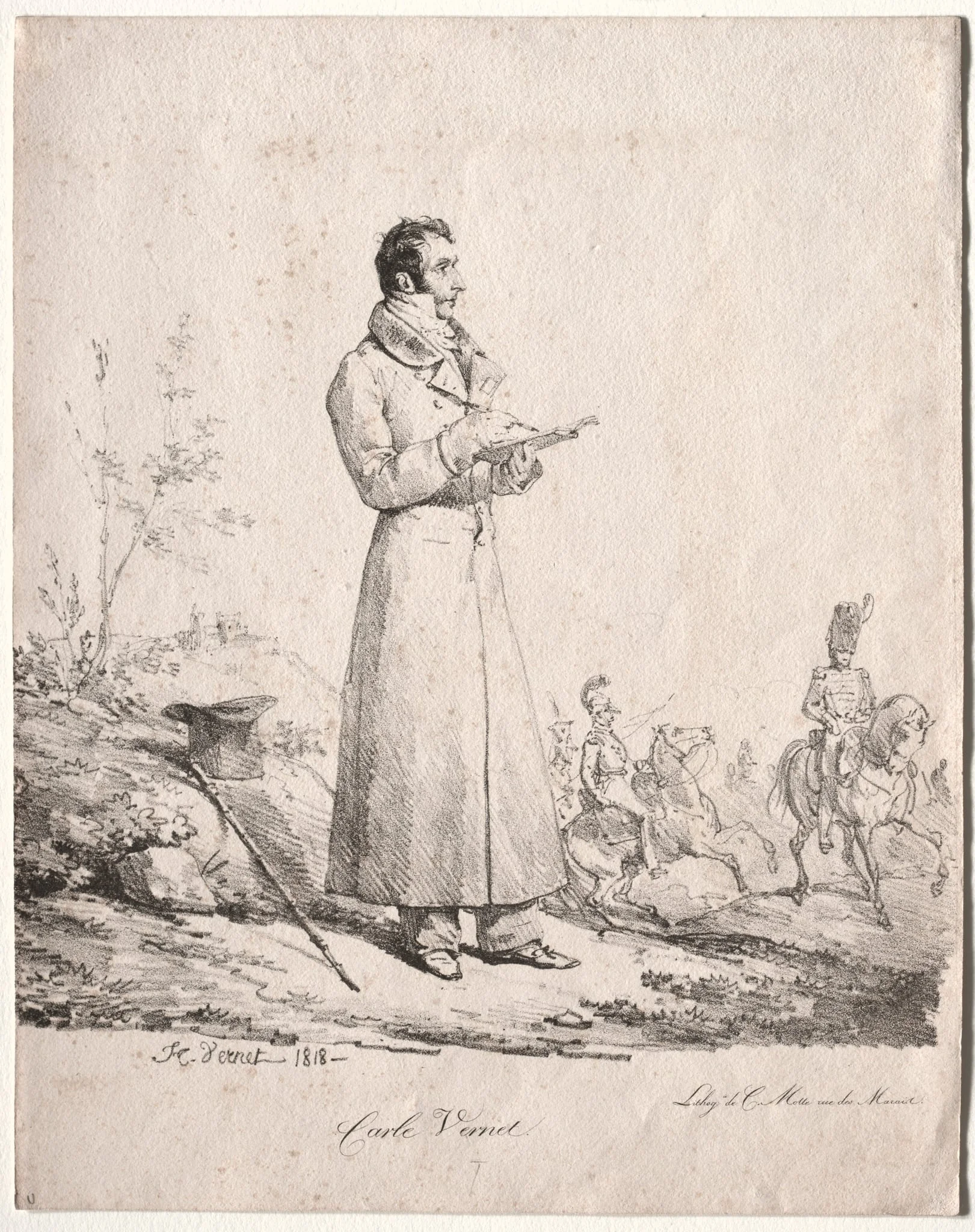 Antoine Charles Horace Vernet, called Carle, by Horace Vernet, 1818
