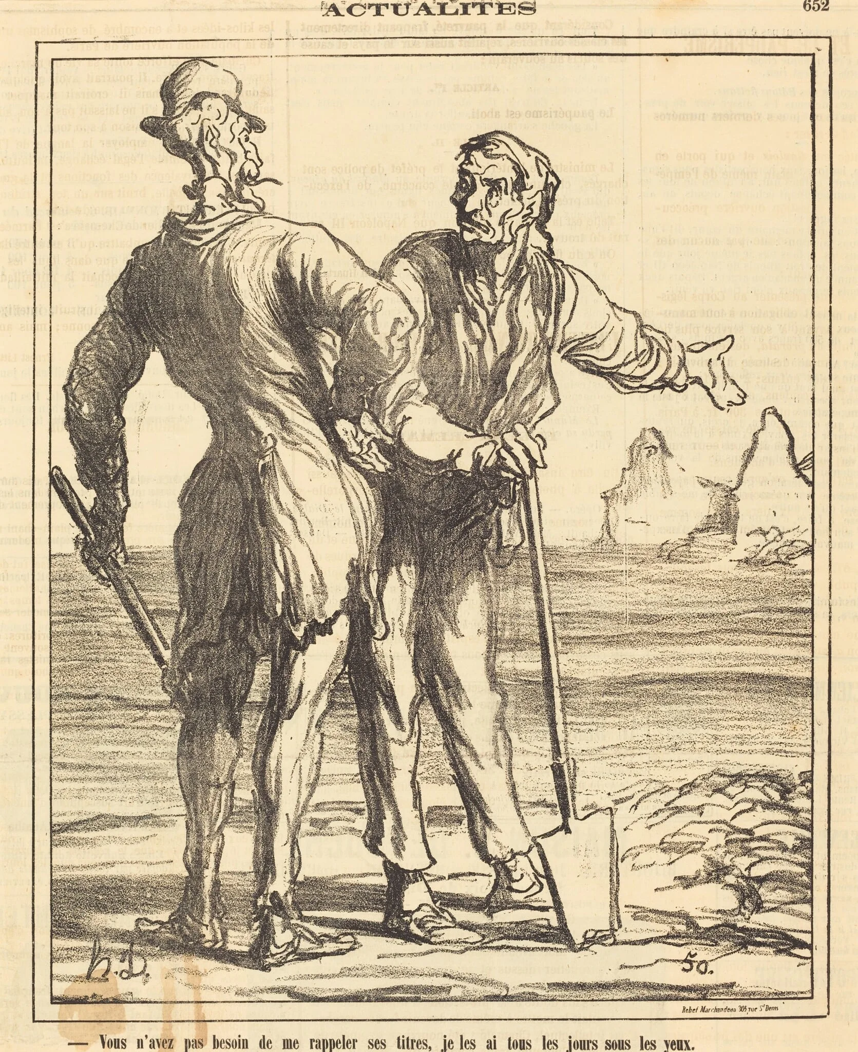 Vous n'avez pas besoin de me rappeler ses titres..., by Honoré Daumier, 1871