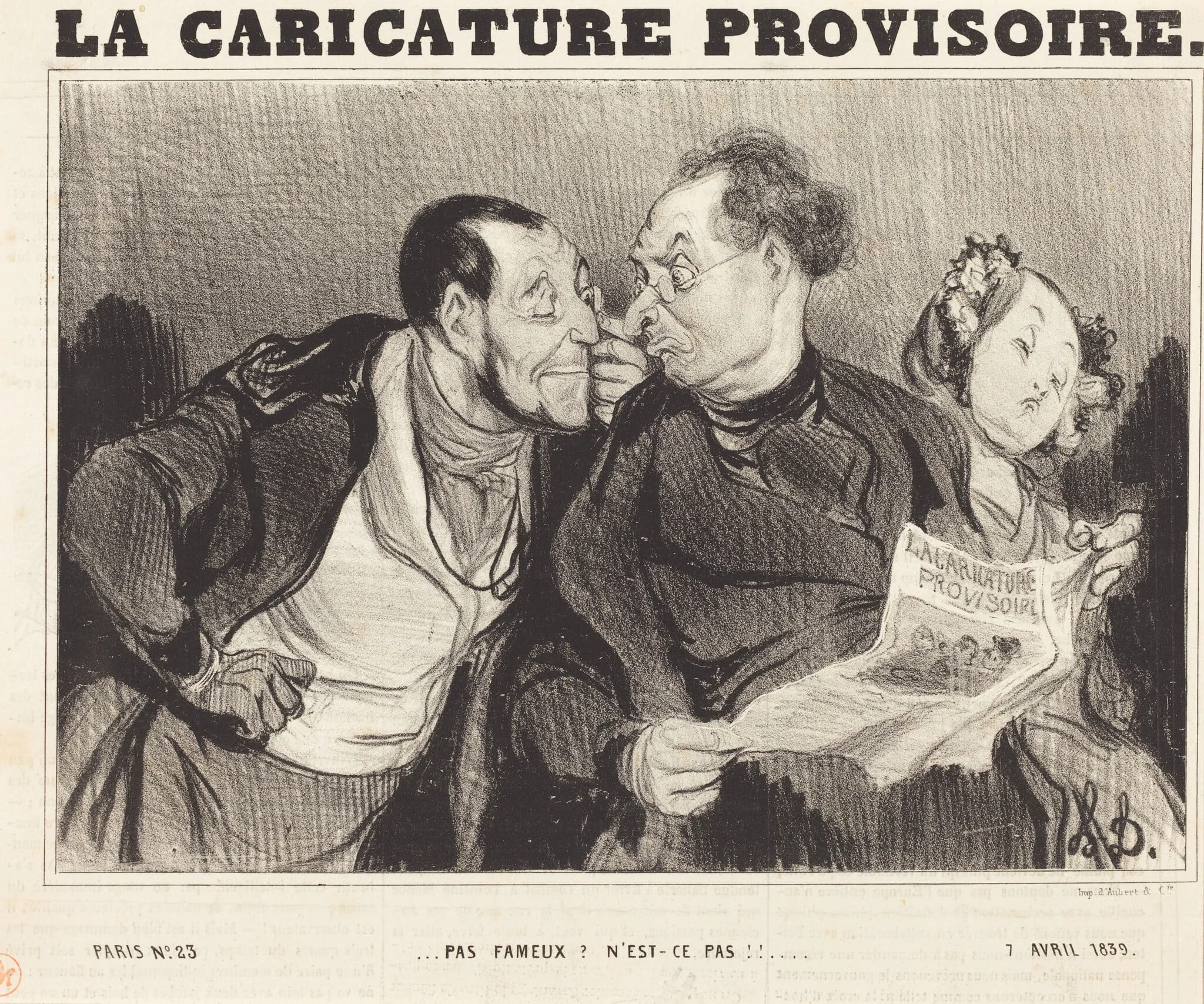 Pas fameux? N'est-ce pas!!..., by Honoré Daumier, ink, 1839