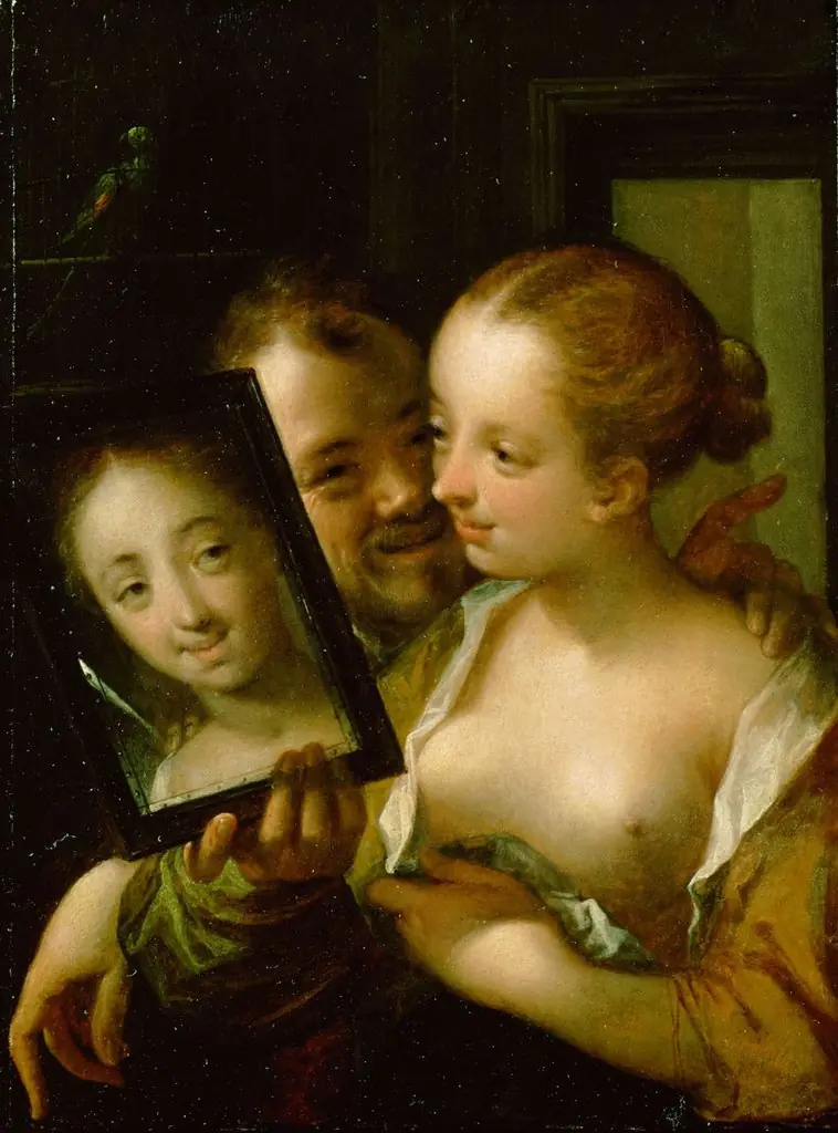 Couple with a mirror