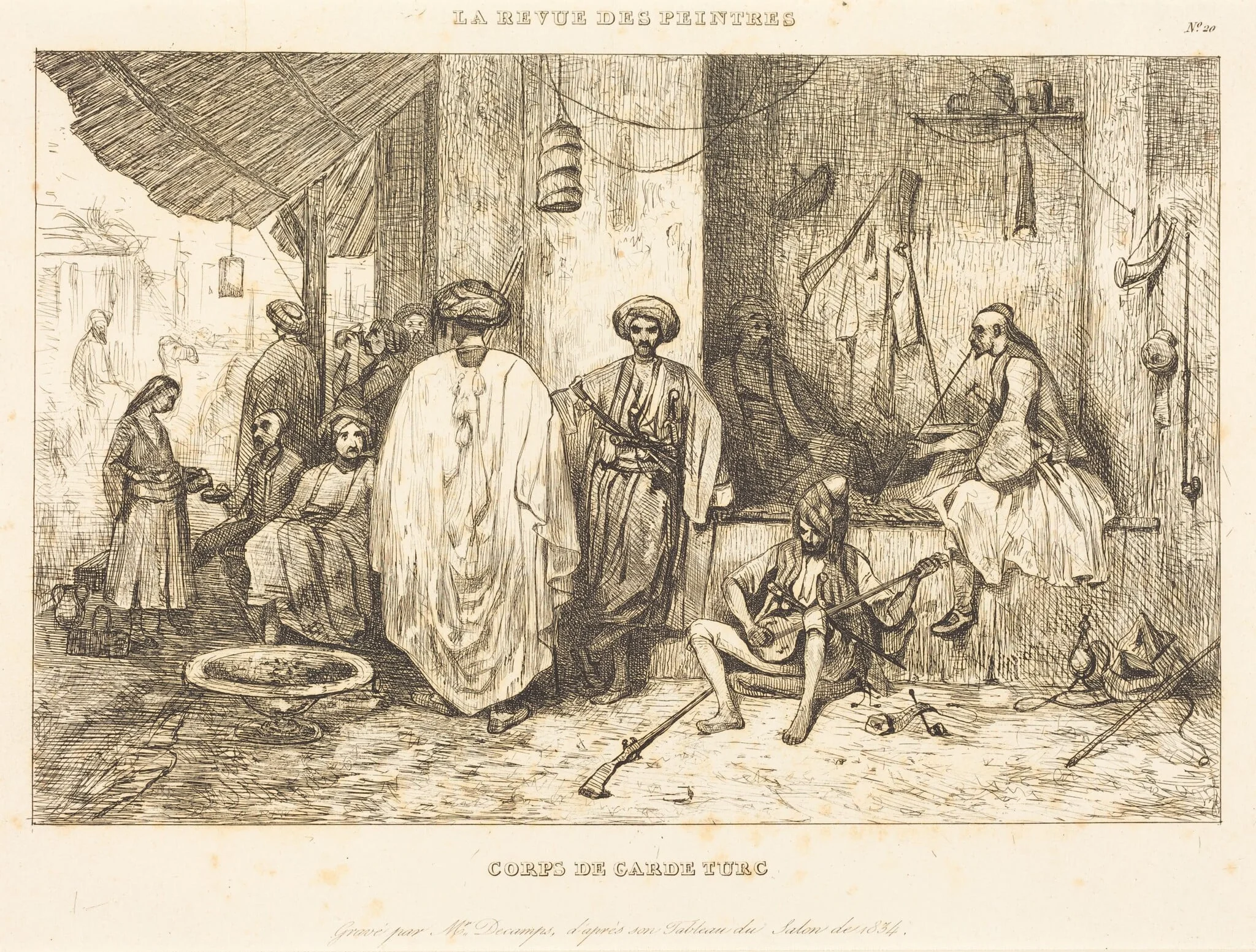 Le Corps de Garde, by Alexandre Gabriel Decamps, ink, 1834