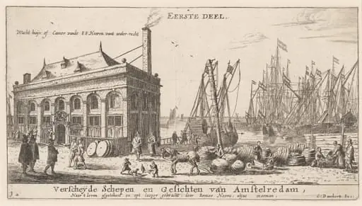 View of the Port of Amsterdam with the Office of the Water Authority (Title Page)