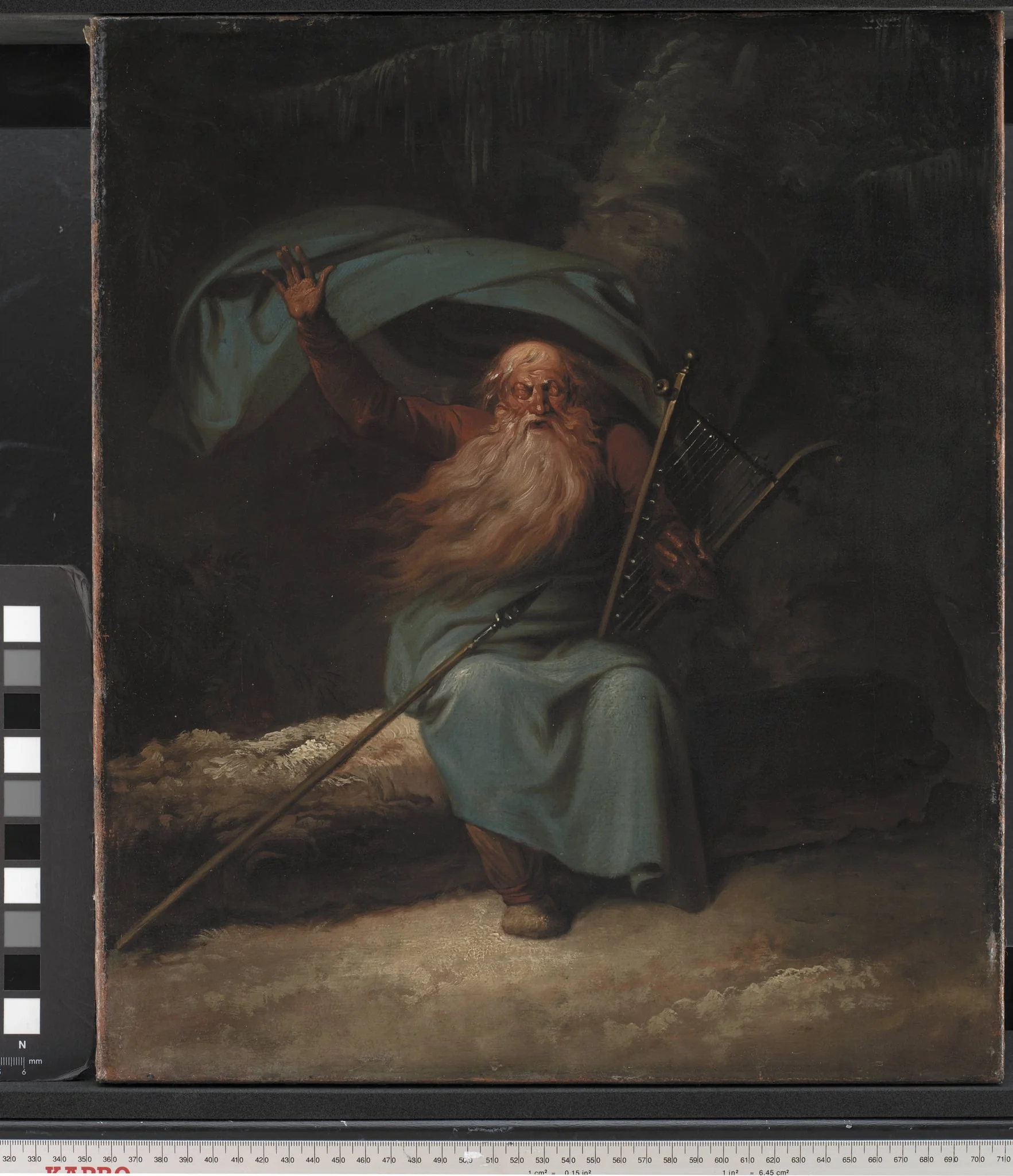 Ossian Singing His Swan Song, by Unknown, 1750