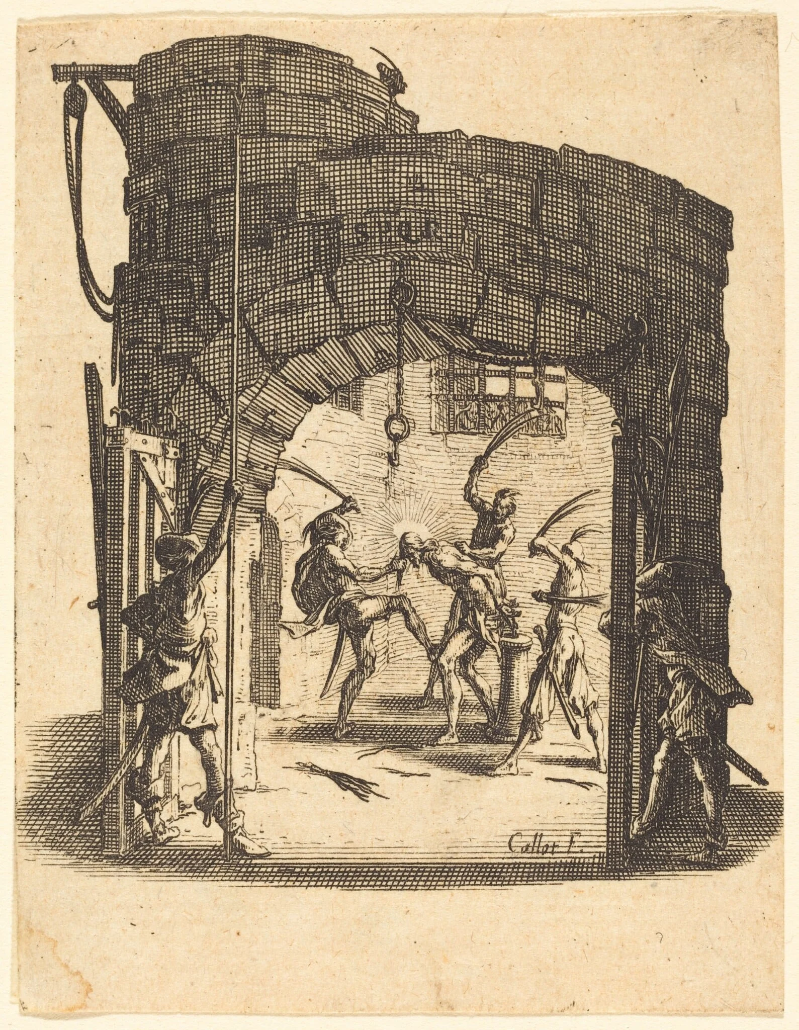The Flagellation, by Jacques Callot, ink, 1624