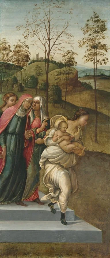 John the Baptist being carried to Zacharias, by Francesco Granacci, unspecified, 1510