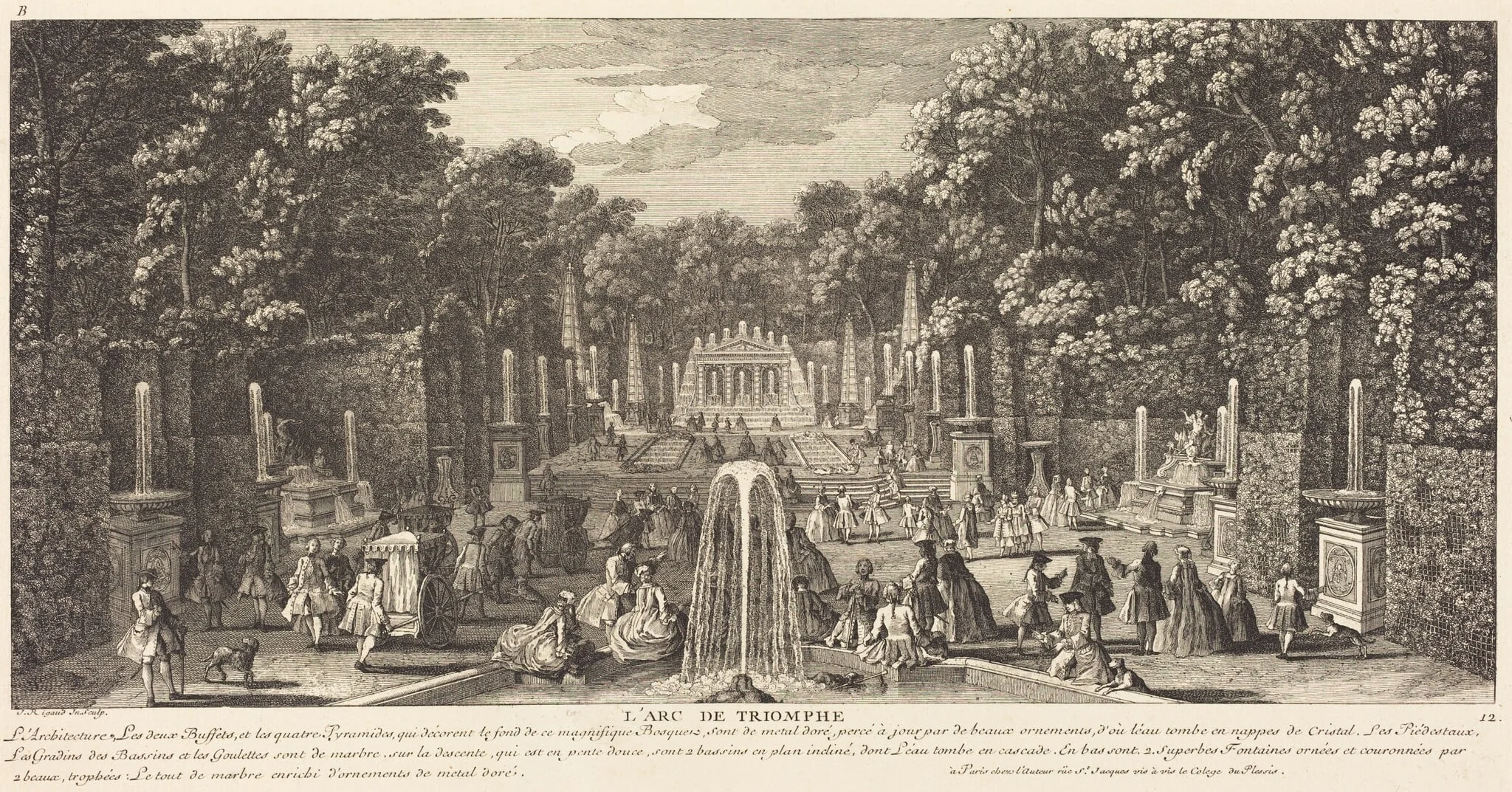 L'Arc de Triomphe, by Jean-Baptiste Rigaud, ink, 1746