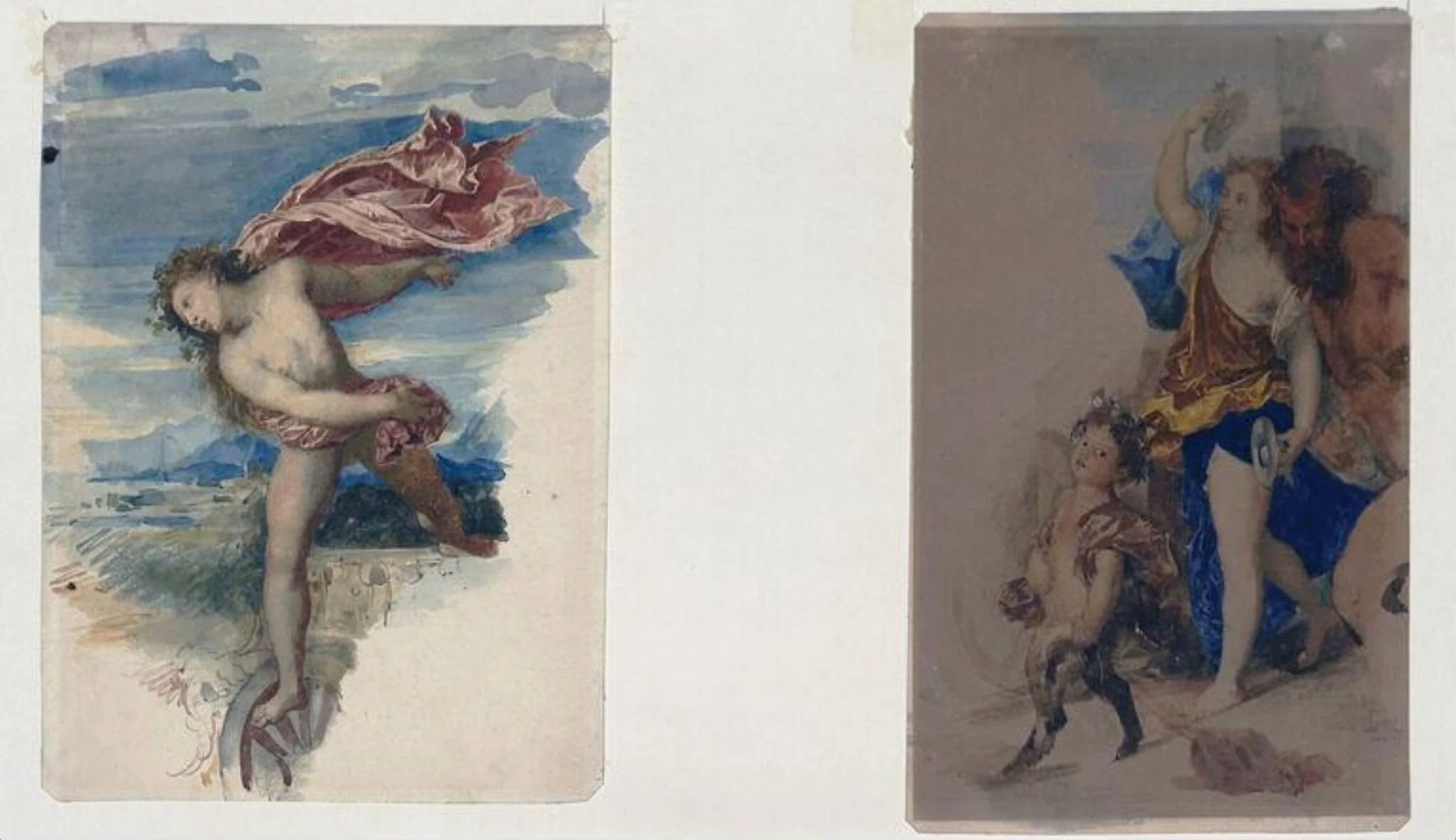 Titian's Bacchus and Ariadne, by Daniel Maclise, watercolor, 1835