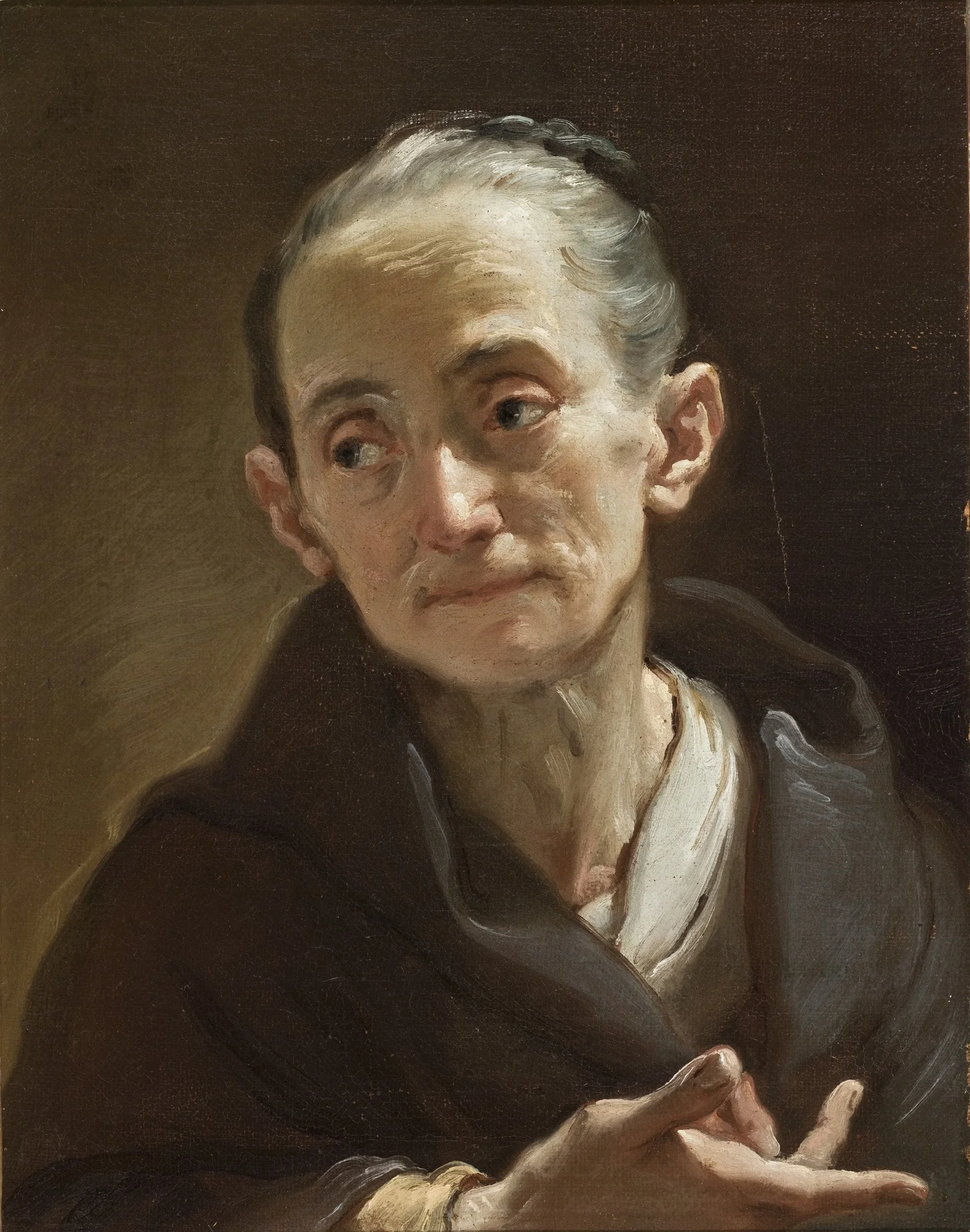 Head of an Old Woman, by Ubaldo Gandolfi, oil, 1790