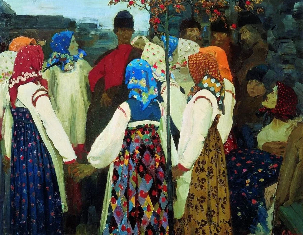 A Young Man Breaking into the Girls' Dance, and the Old Women are in Panic