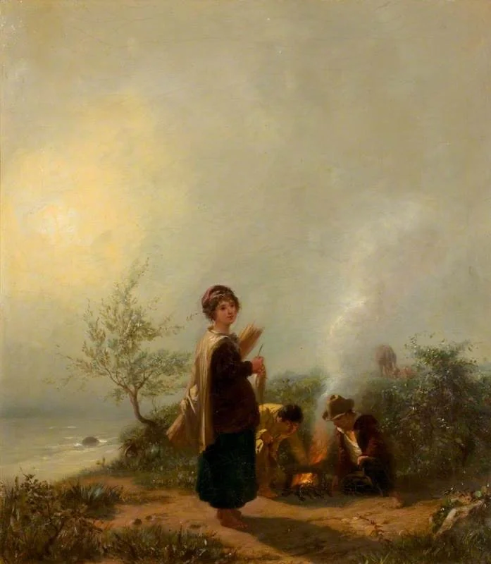 The Mist: Children Round a Fire, by Barthélemy Menn, oil, 1859