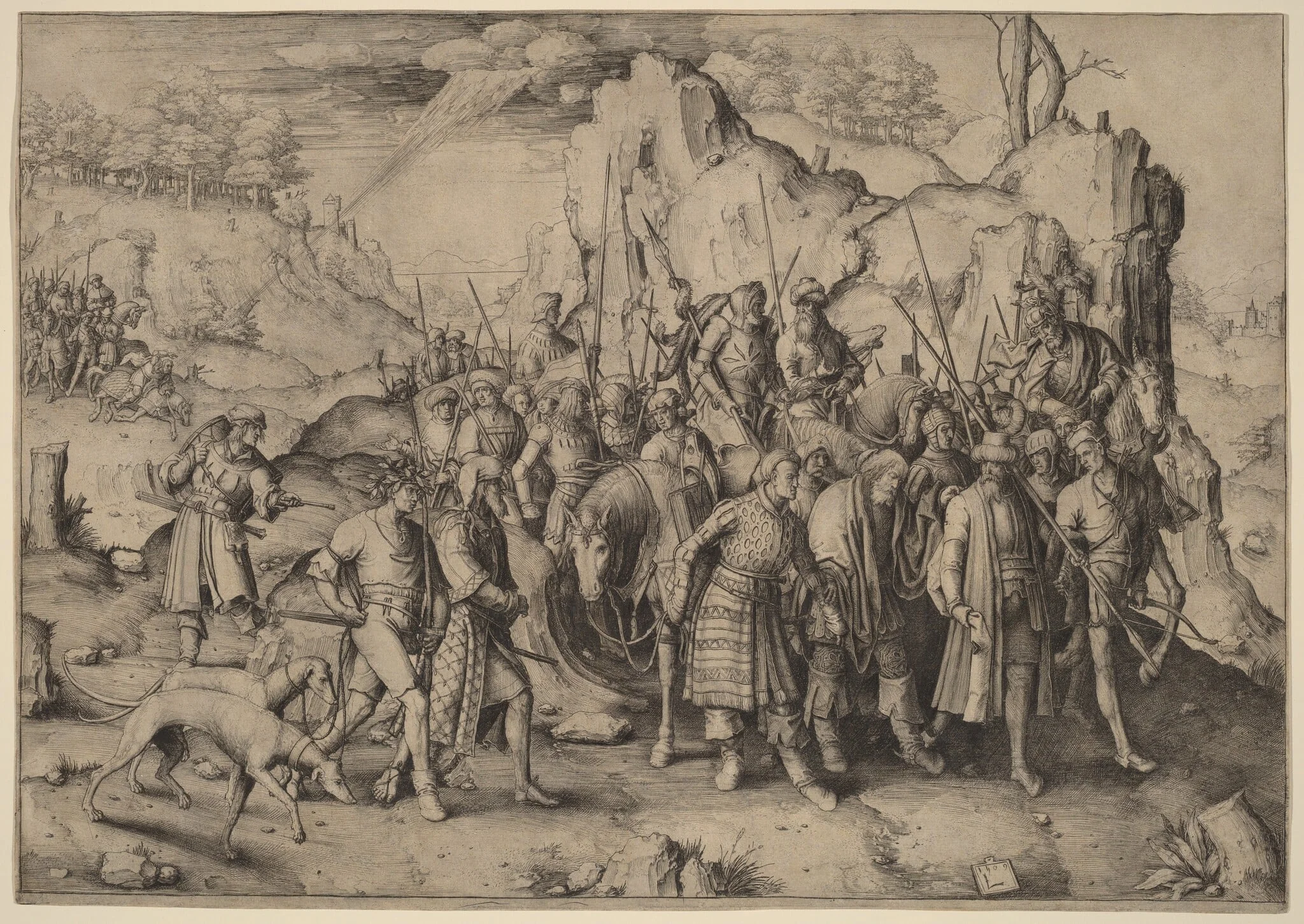 The Conversion of Saint Paul, by Lucas van Leyden, ink, 1509