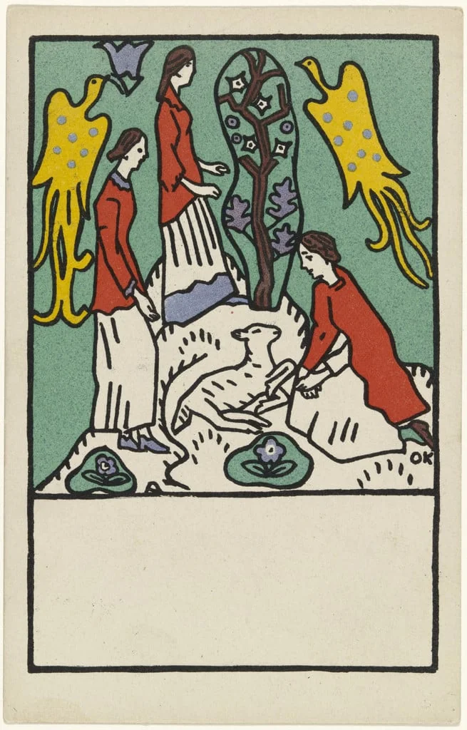 Untitled, by Oskar Kokoschka, ink, 1908