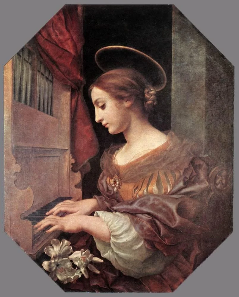 St Cecilia at the Organ., by Carlo Dolci, oil, 1671