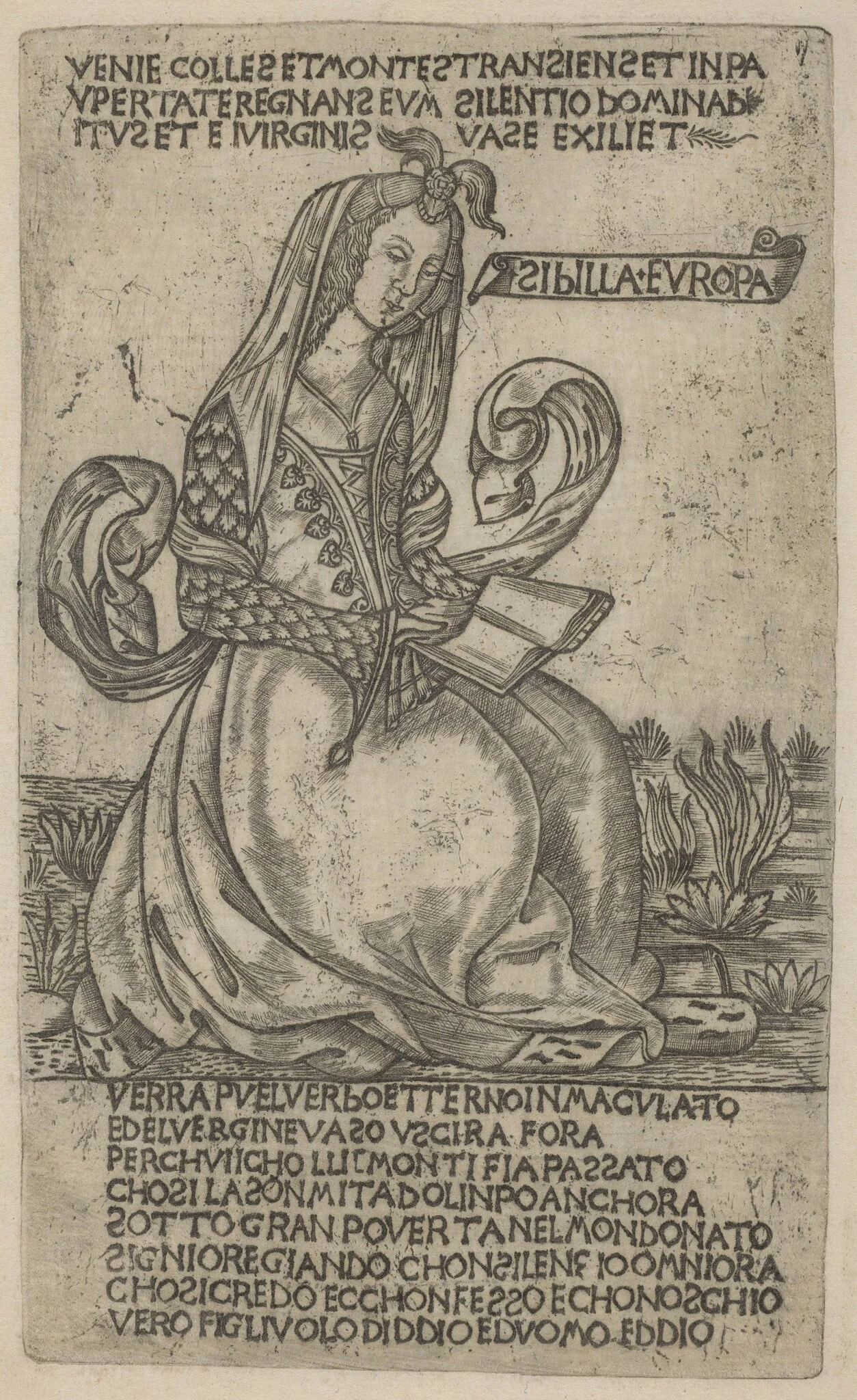European Sibyl, by Italian 15th Century, ink, 1401