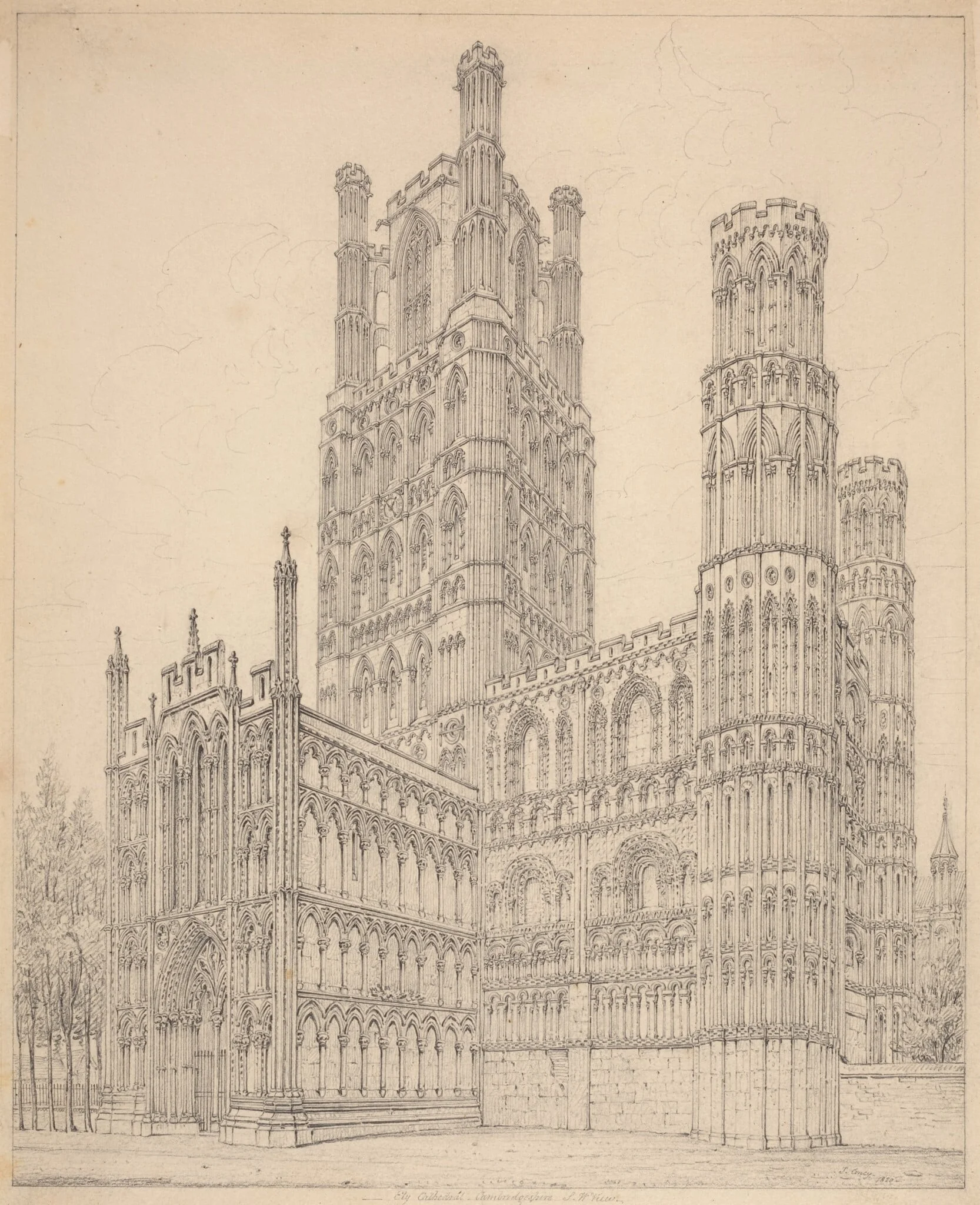 Ely Cathedral, Cambridgeshire, S.W. View