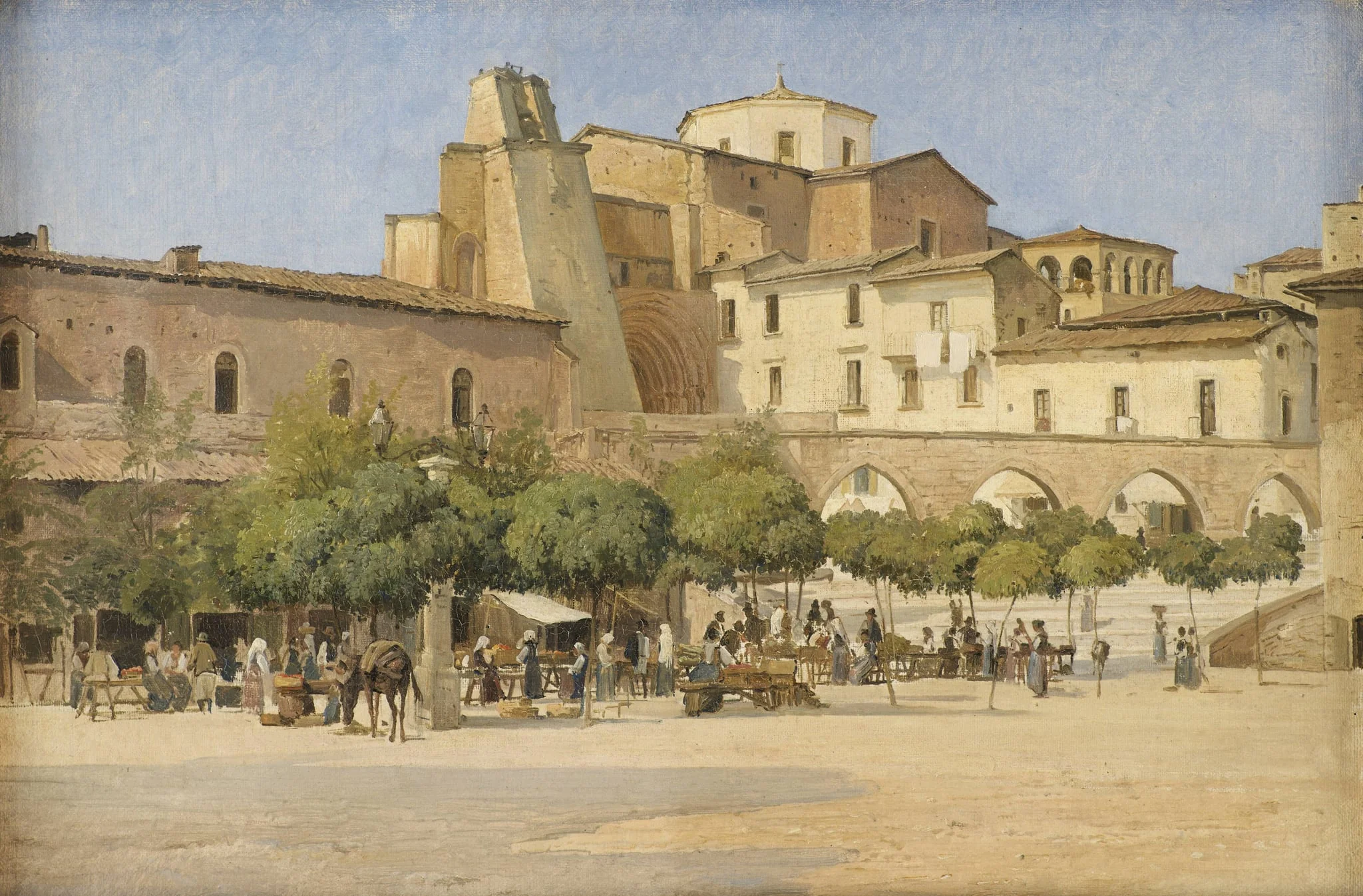 Torvet i Sulmona, by Unknown, 1850