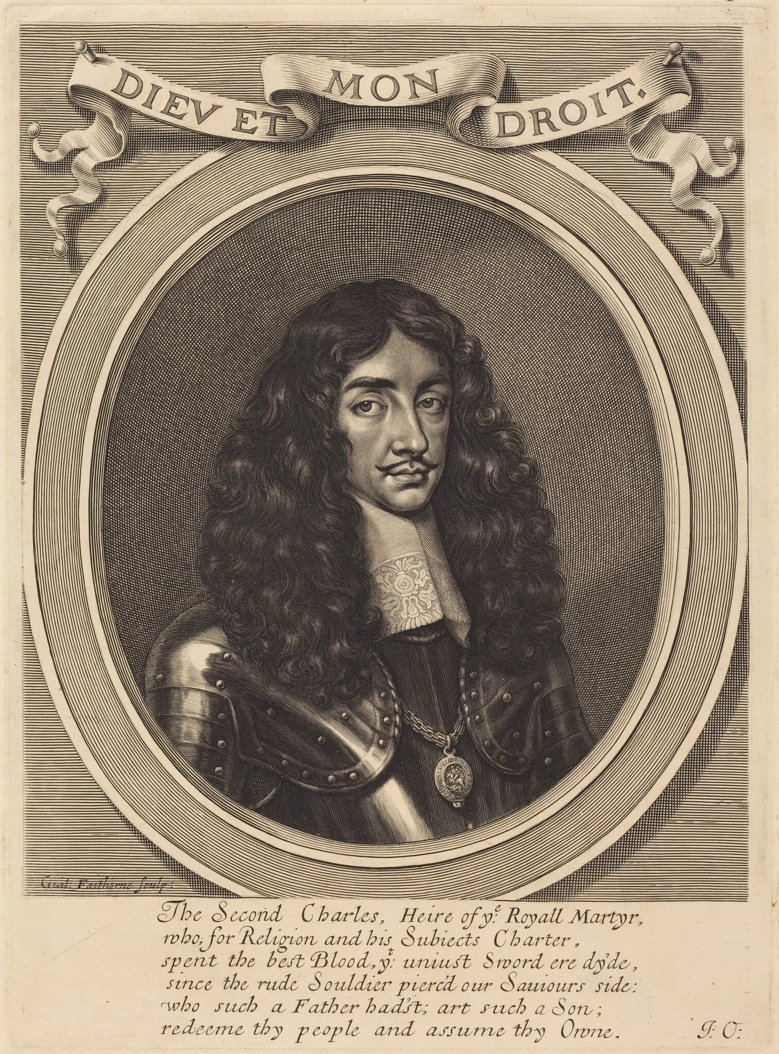 Charles II, by William Faithorne, ink, 1654