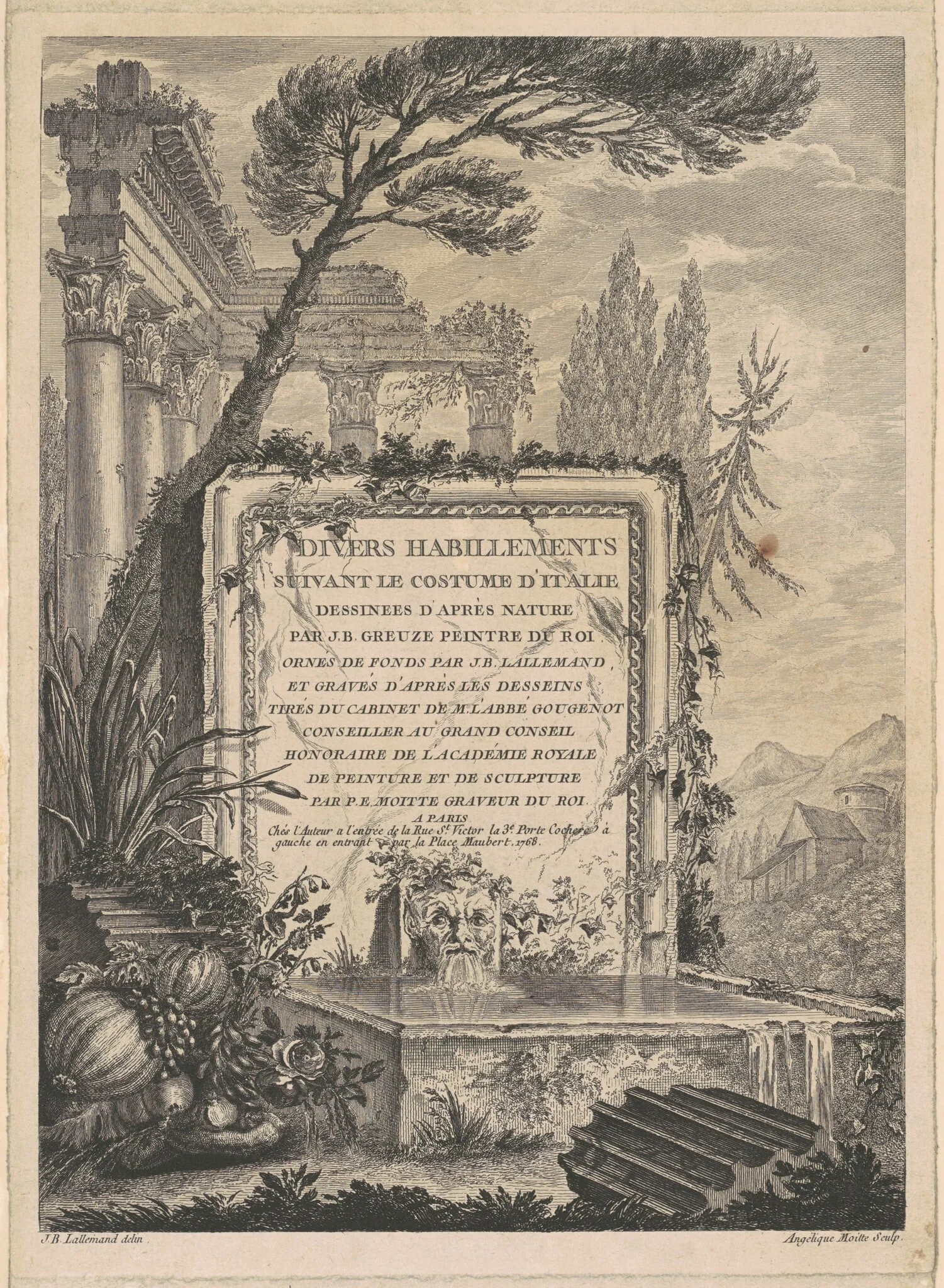 Architectural Fantasy of Roman Ruins with an Inscription Plaque