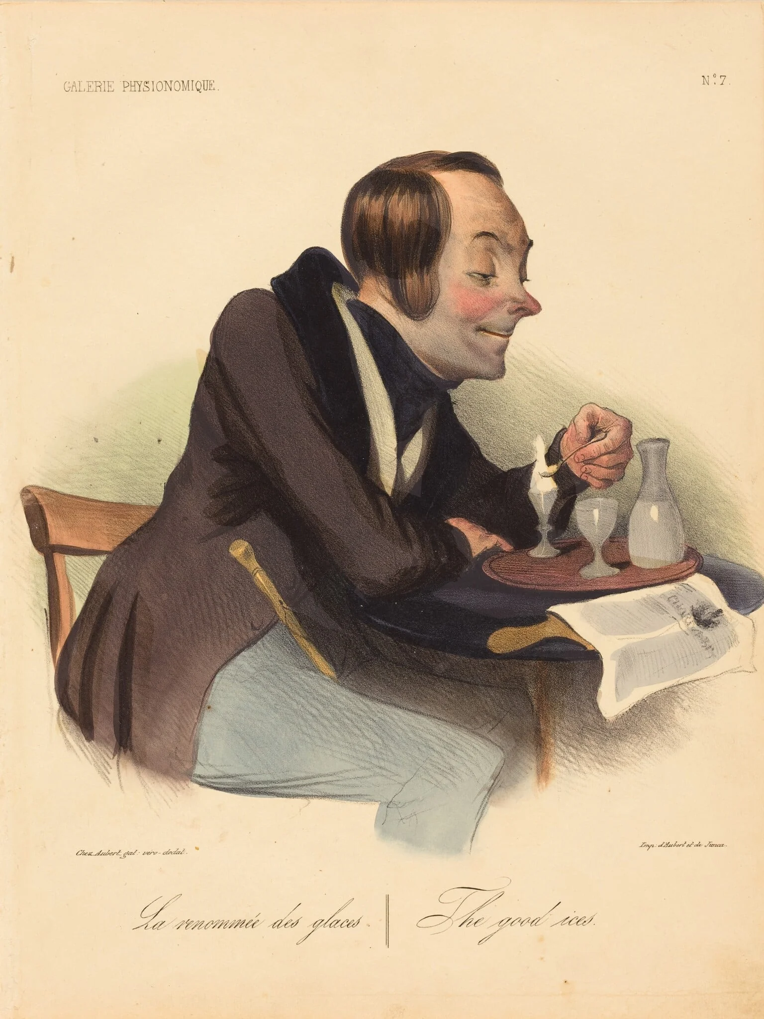 La renommée des glaces, by Honoré Daumier, ink, 1836