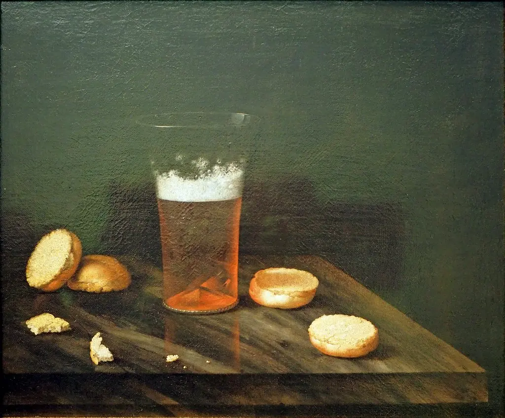 Still Life with Beer Glass and Bread Rolls