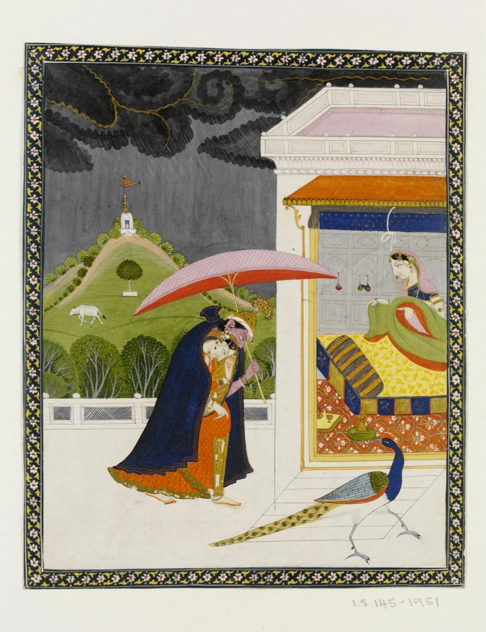Radha and Krishna, by Unknown, paint, 1830