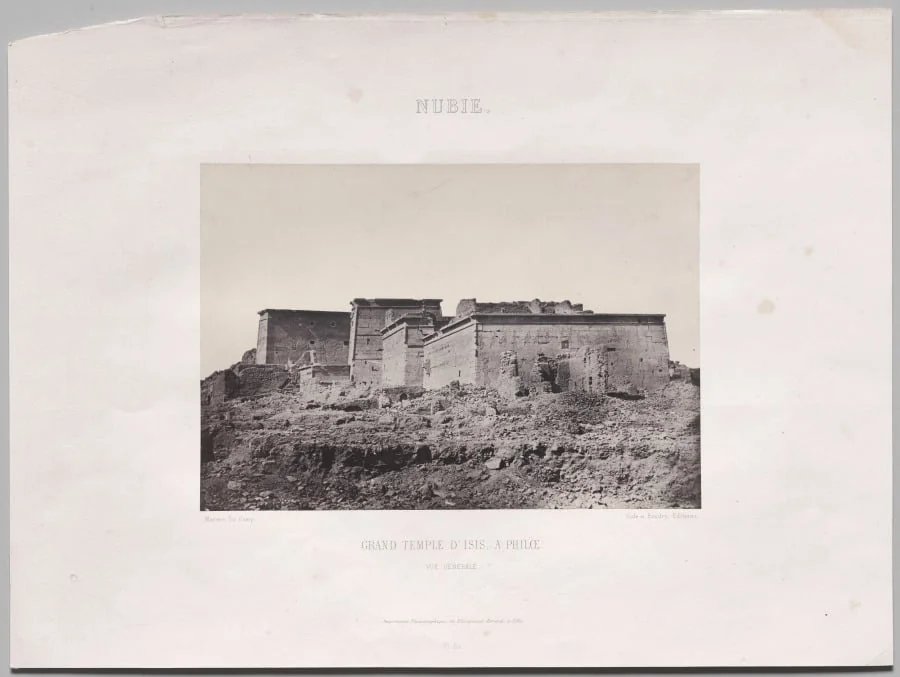 Grand Temple D’Isis, à Philoe (vue générale prise du nord), Nubie, by Maxime Du Camp, 1850
