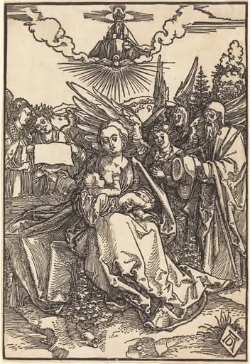 The Holy Family with Five Angels