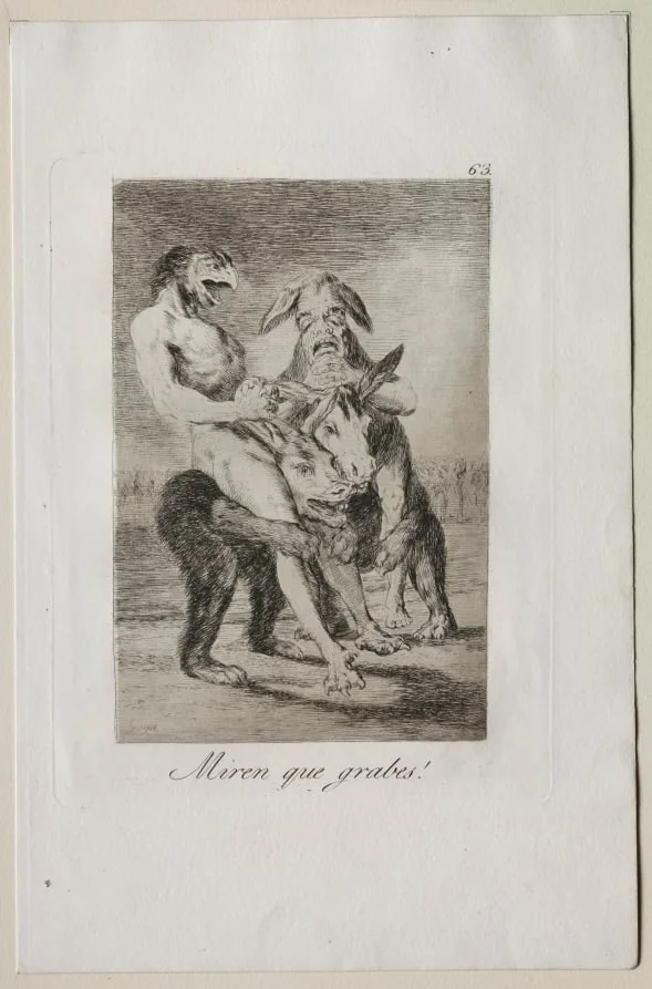 Look How Solemn They Are!, Plate 63, by Francisco Goya, 1799