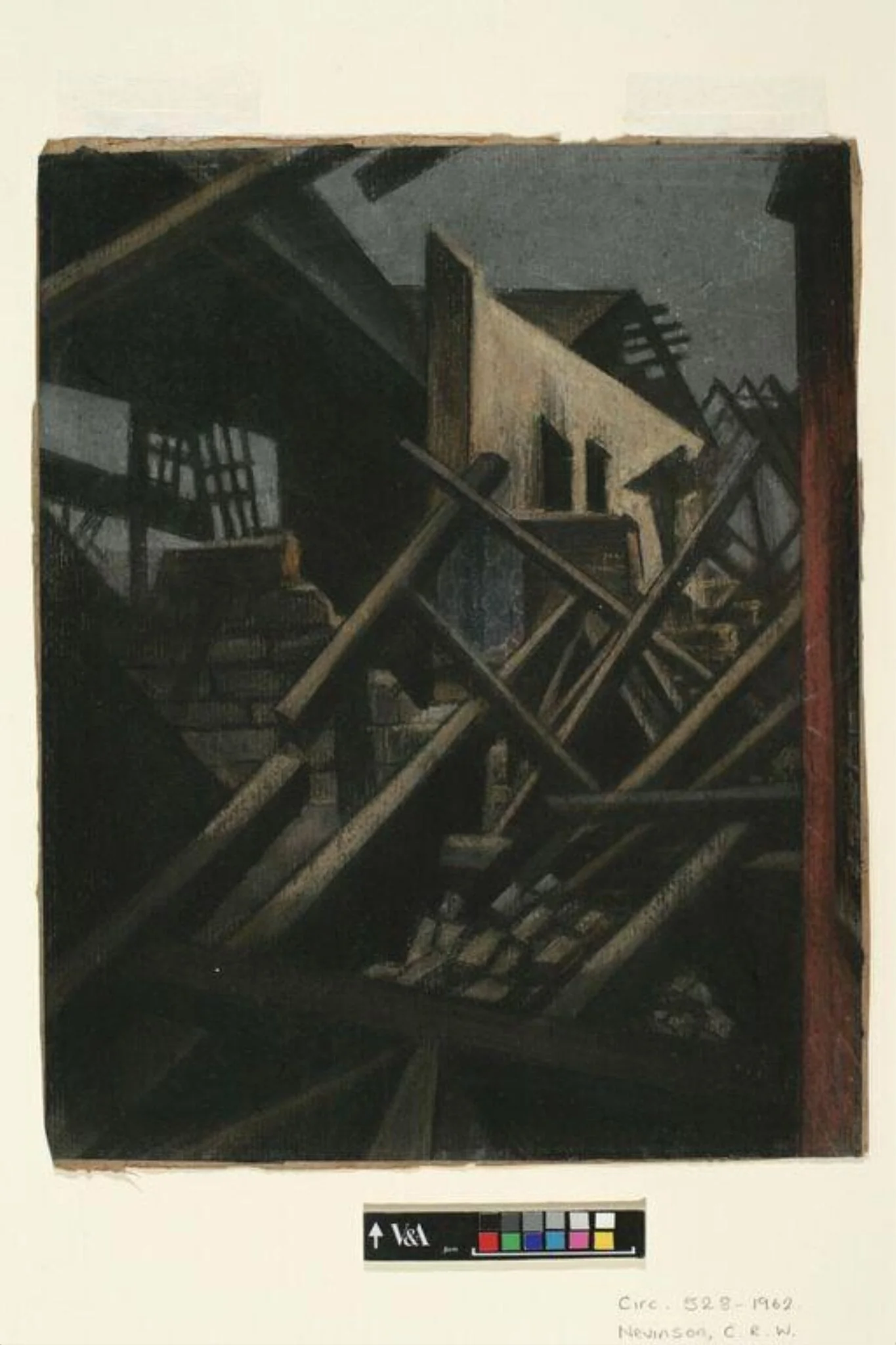 Boesinghe Farm, by Christopher Richard Wynne Nevinson, watercolor, 1916