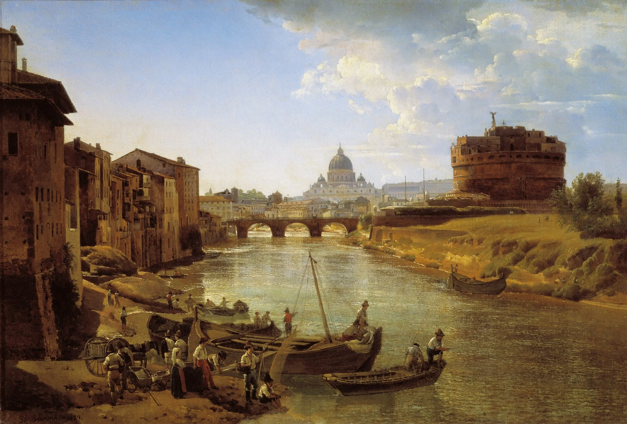 New Rome. The Castle of S.Angelo, by Sylvester Shchedrin, oil, 1824