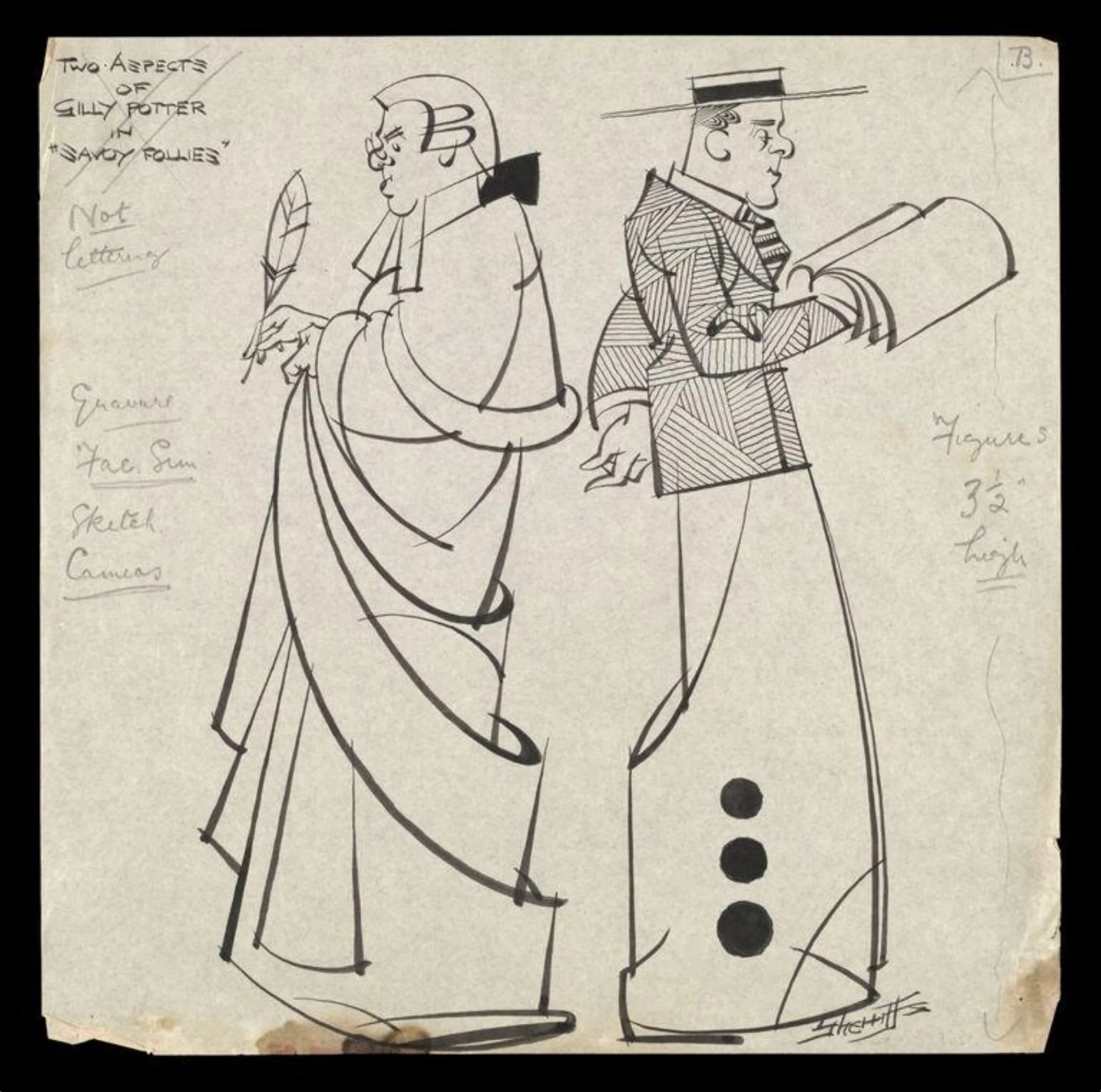 Two Aspects of Gilly Potter in Savoy Follies, by Robert Stewart Sherriffs, 1934