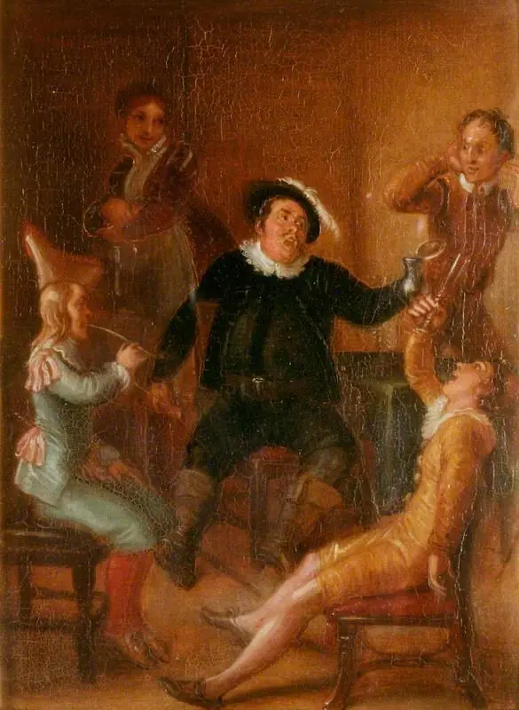 Scene from William Shakespeare's 'Twelfth Night' (Act II, Scene 3)