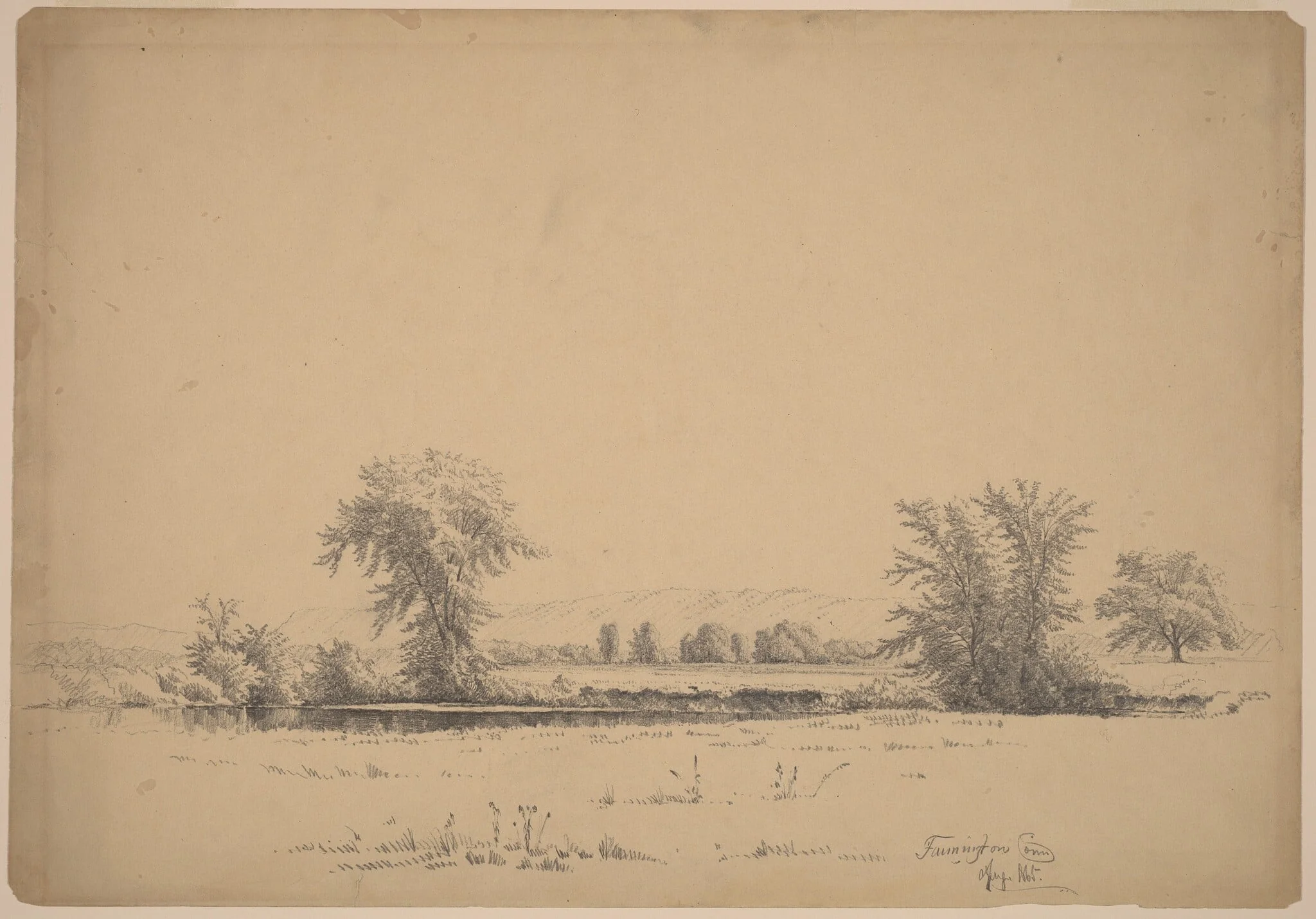 Farmington, Connecticut, by James Renwick Brevoort, graphite, 1865