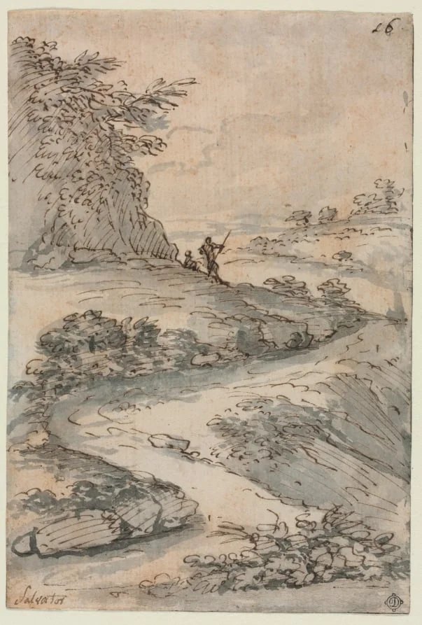 Figures on a Winding Road, by Salvator Rosa, 1604