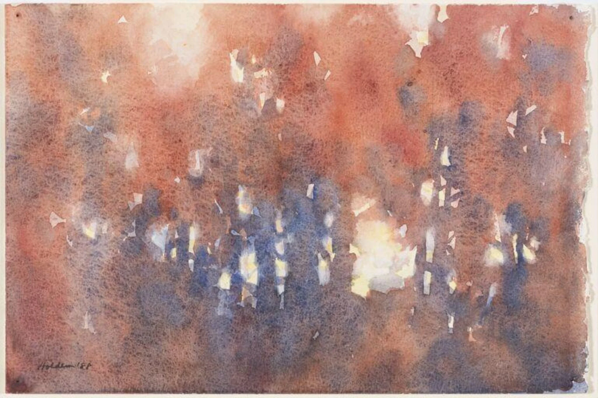 October Woods III, by Donald holden, watercolor, 1988