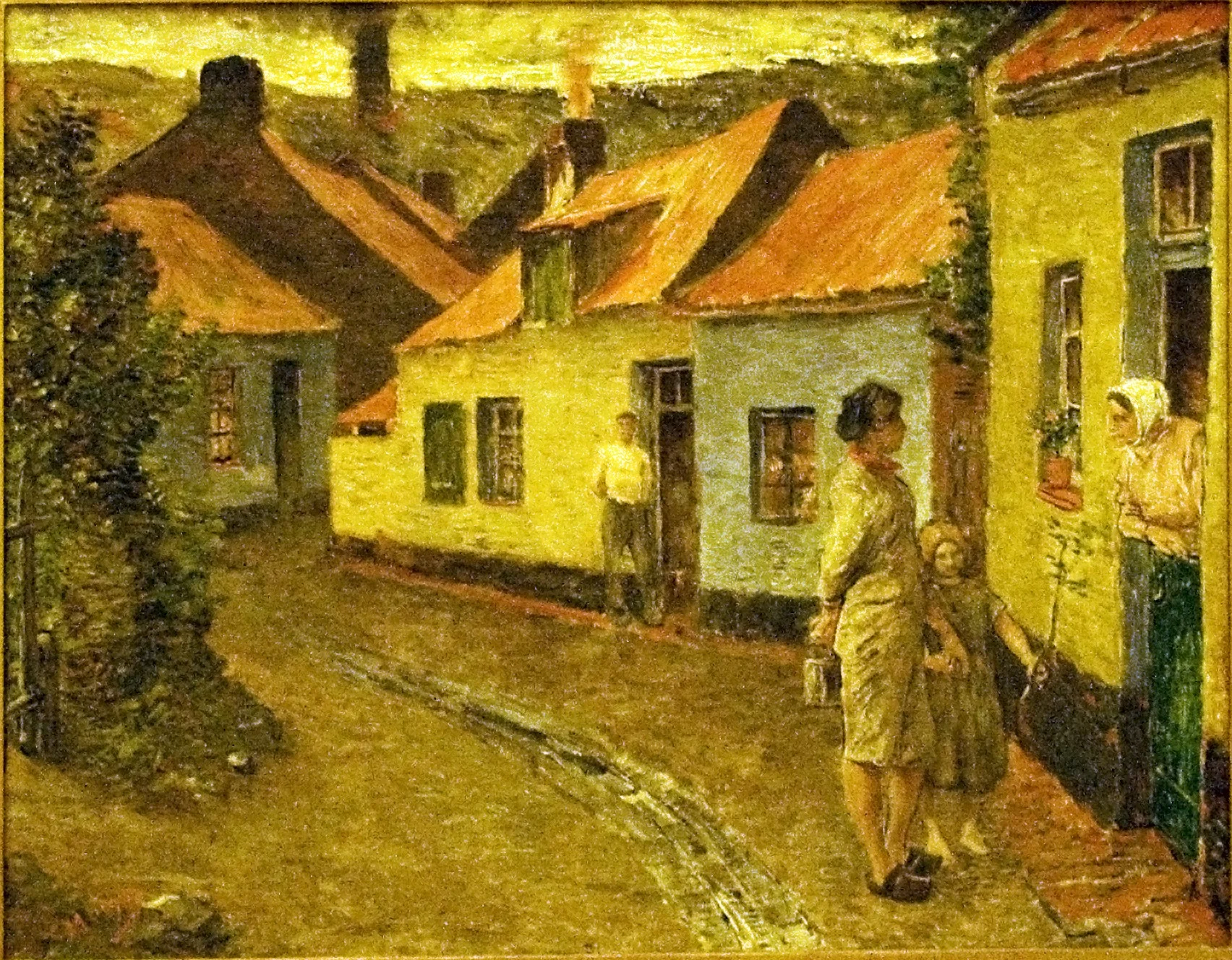 Coron, Women having a Chat, by Constantin Meunier, oil, 1878