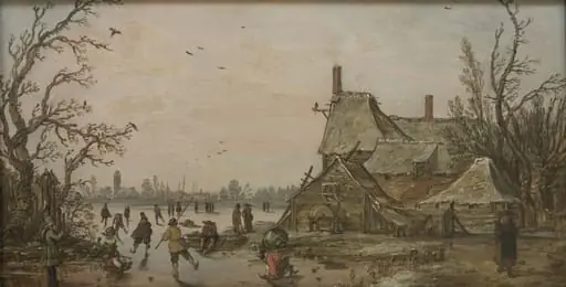 Winter Scene at a Farm