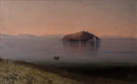 Lake Sevan and island in the morning