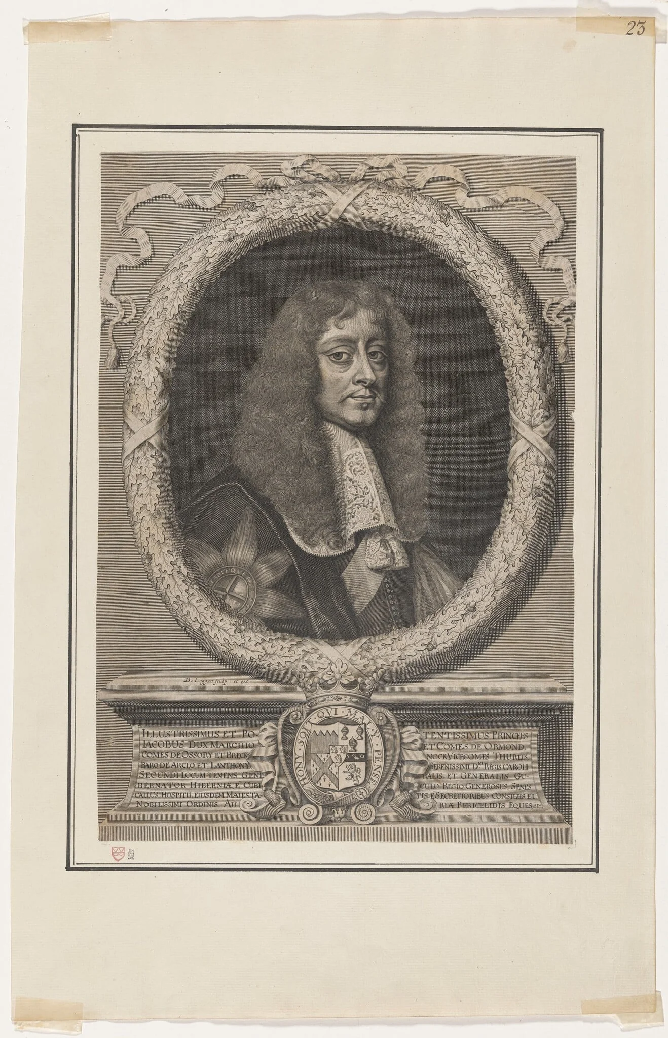 James Butler, First Duke of Ormonde, by David Loggan, ink, 1668
