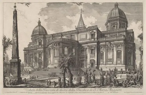 Veduta della facciata di dietro della Basilica di S. Maria Maggiore