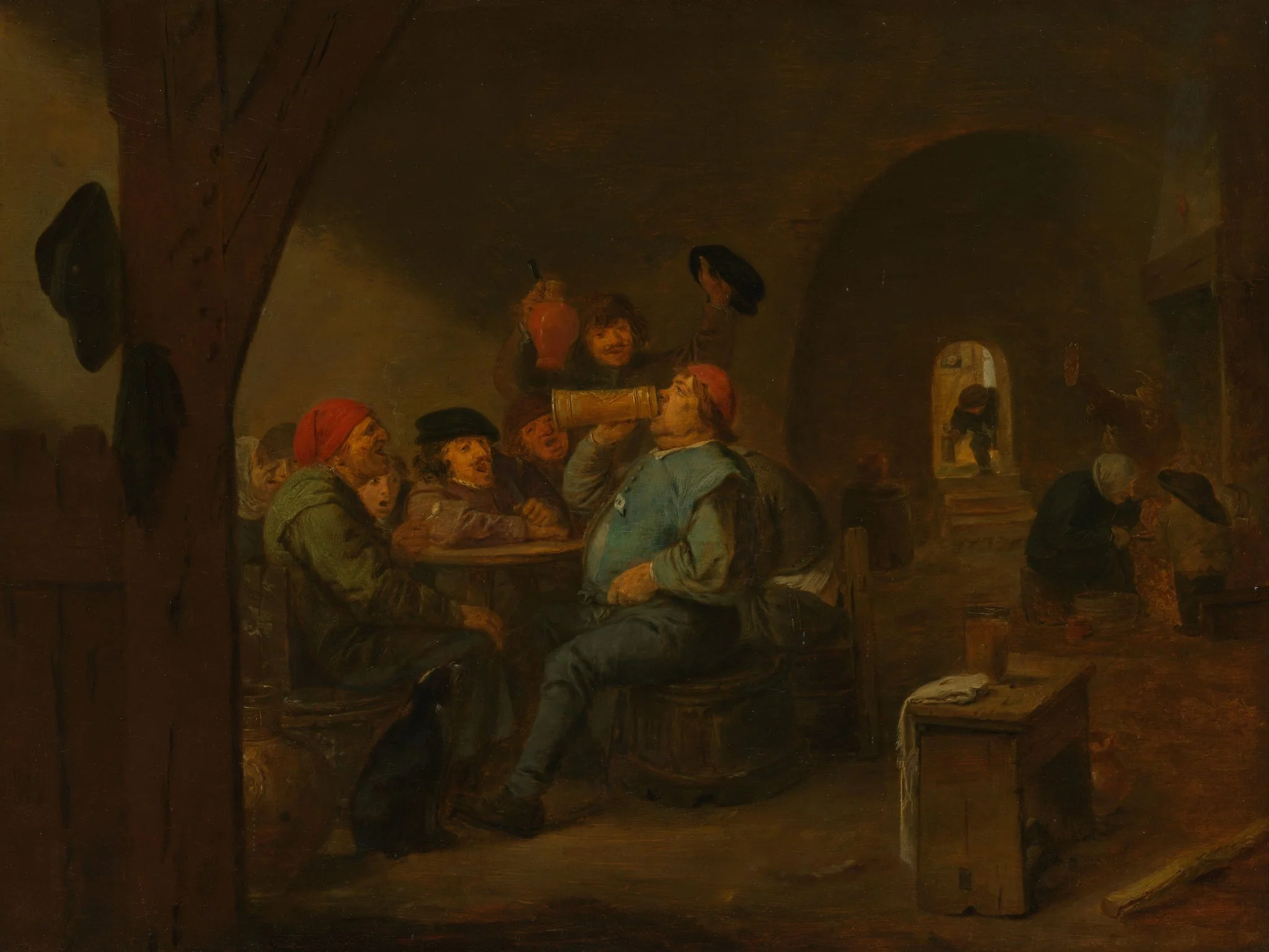 Drinking Bout in a Tavern, by Unknown, unspecified, 1700
