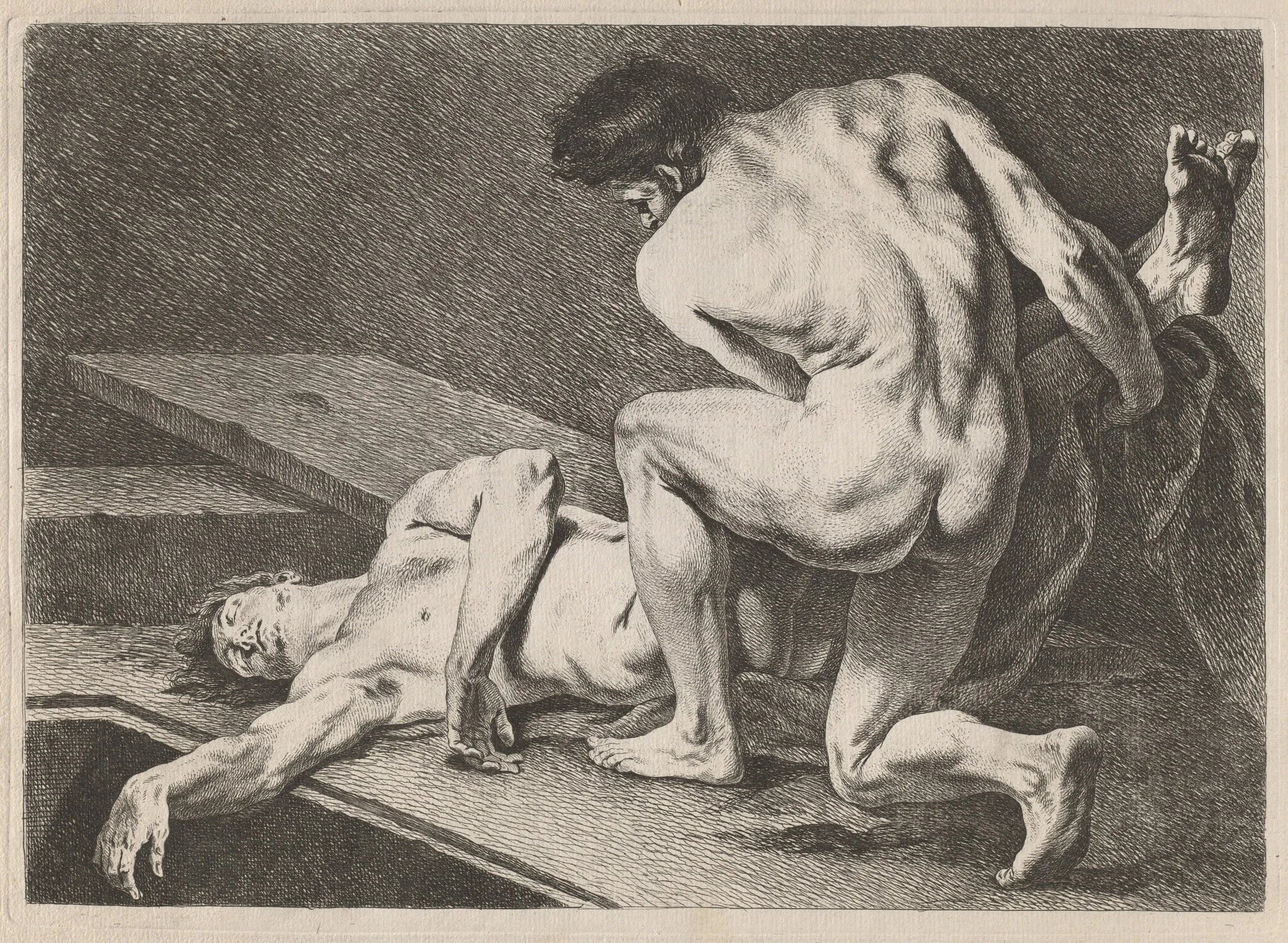 An Entombment, by Carle Van Loo, ink, 1743