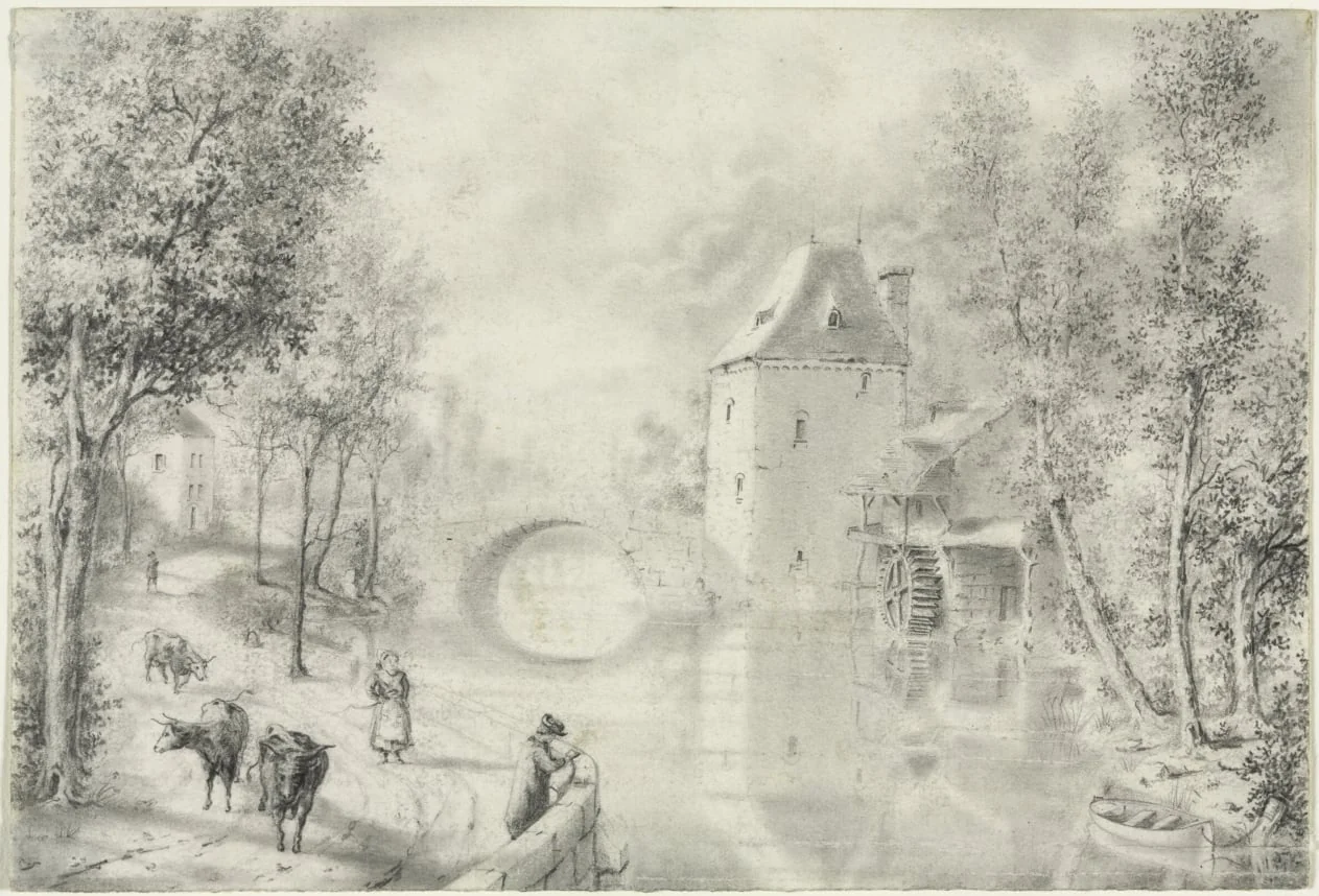 Road by the Old Bridge, by Unknown, 1804
