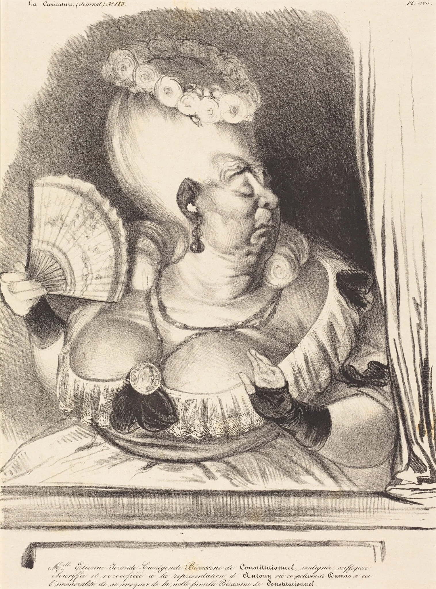 Mlle. Etienne-Goconde-Cunégonde-Bécassine, by Honoré Daumier, ink, 1834