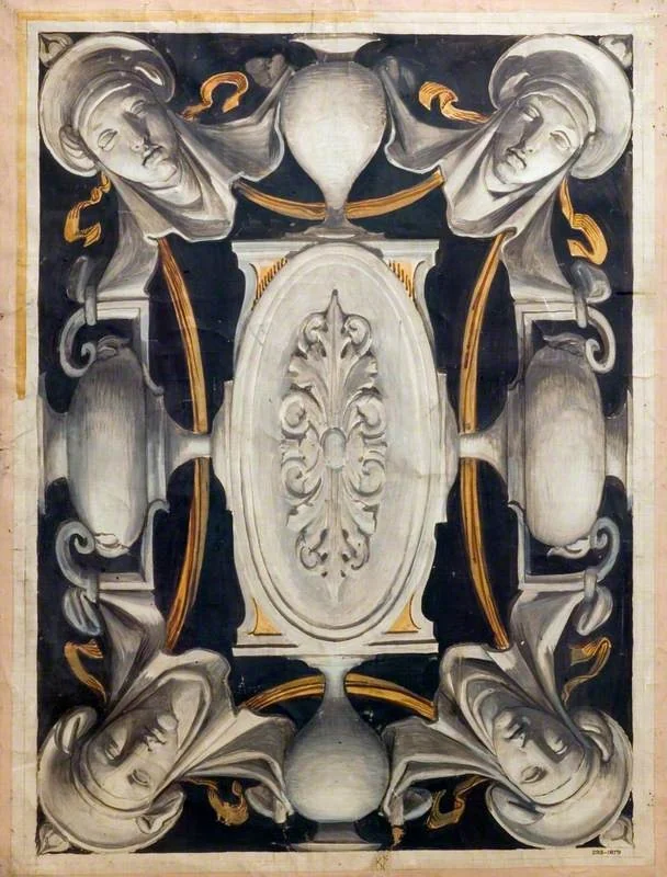 Design for a Decorative Panel, by Alfred Stevens, oil, 1873