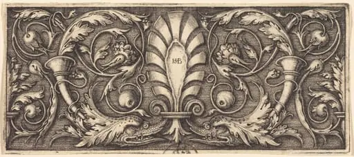 Ornament with Palmette and Two Dophin Heads