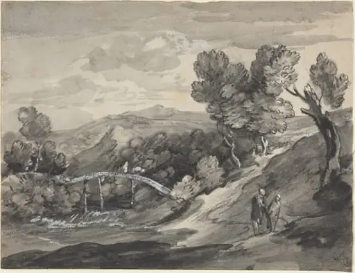 Wooded Upland Landscape with a Bridge